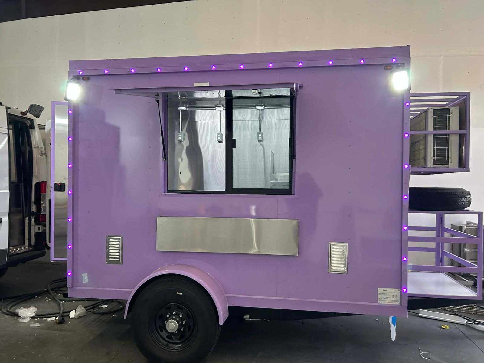 Purple custom concession trailer
